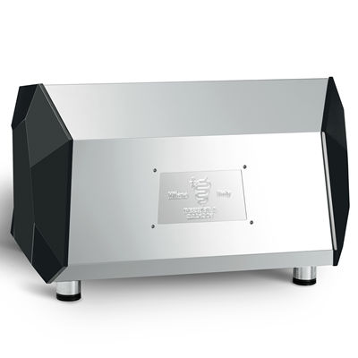 Bezzera Arcadia 2 Group Coffee Machine for cafe , black color, back view with LED lights