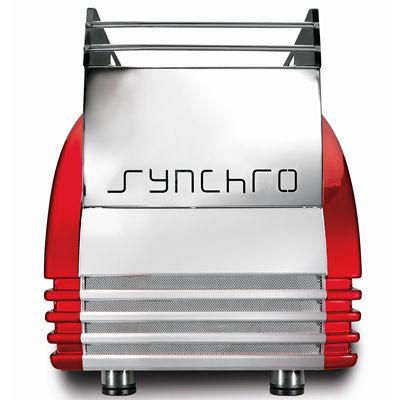 CBC Royal First Synchro 1 Group Coffee Machine for cafe , white color, back view